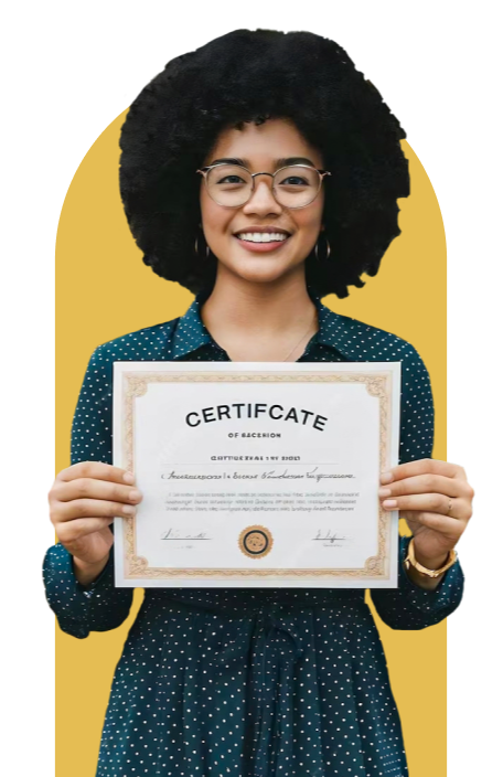 Person holding certificate